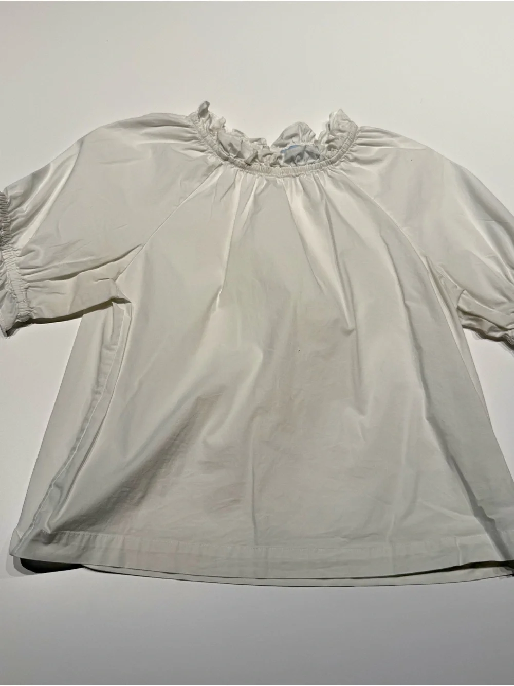 Hill House Women's Ruffle-Neck White Blouse